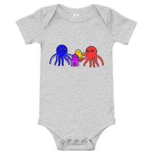 Octopus Family Baby Short Sleeve One Piece Romper